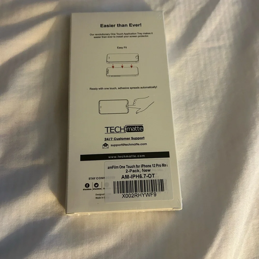 amFilm One Touch Tempered Glass Screen Protector iPhone 12 Pro Max (2-Pack)